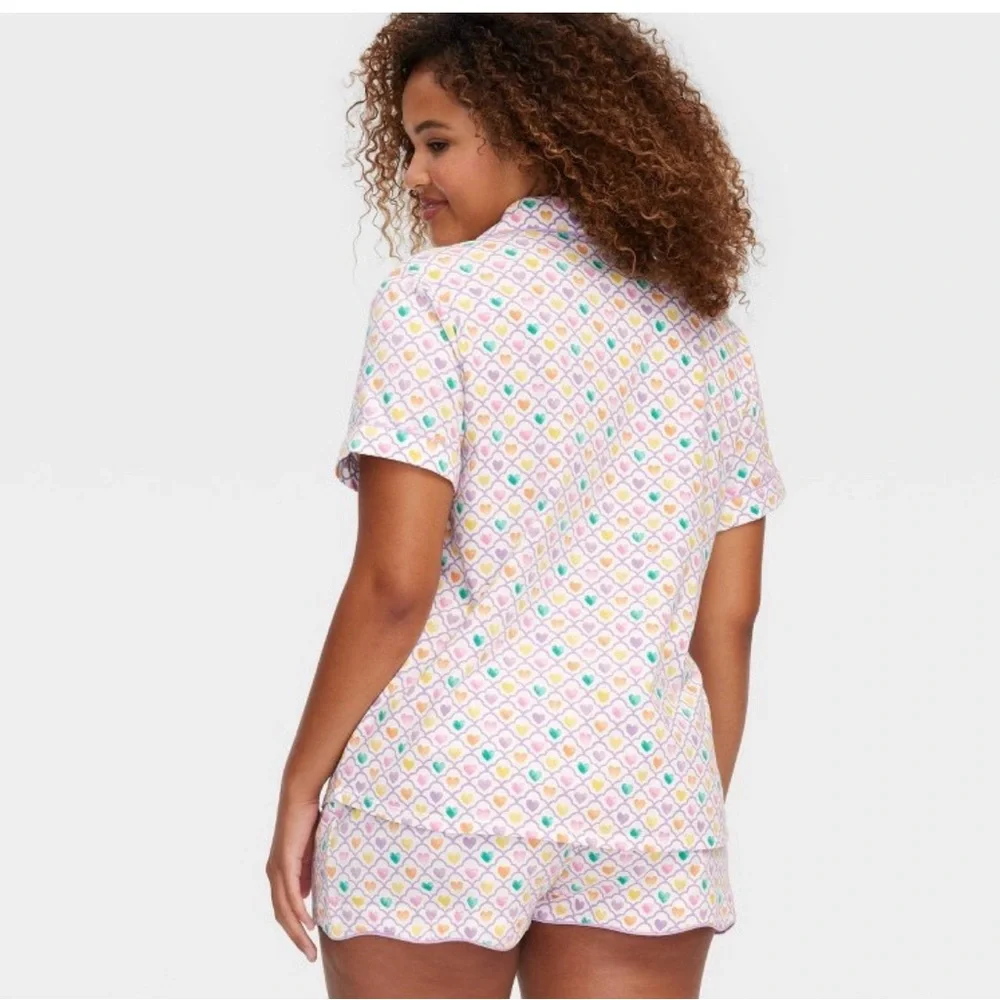 Roller rabbit x Target Exclusive geo hearts short sleeve pajamas - Picture 2 of 3